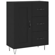 Buffet noir 69,5x34x90 cm bois d'ingénierie