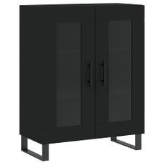 Buffet noir 69,5x34x90 cm bois d'ingénierie