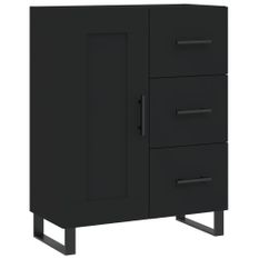 Buffet noir 69,5x34x90 cm bois d'ingénierie