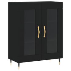 Buffet noir 69,5x34x90 cm bois d'ingénierie