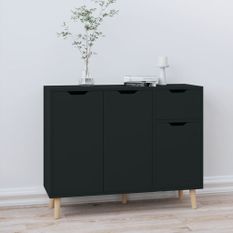 Buffet Noir 90x30x72 cm