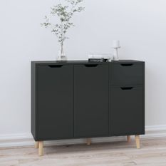 Buffet Noir brillant 90x30x72 cm