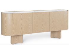 Buffet OTILIA 3 portes – Chêne & plateau en pierre marbré