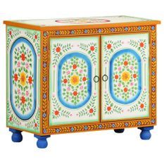 Buffet peint à la main 70x35x60 cm Bois de manguier solide
