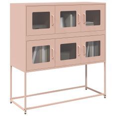 Buffet rose 100,5x39x107 cm acier laminé à froid