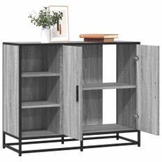 Buffet sonoma gris 92x35x76 cm bois d'ingénierie