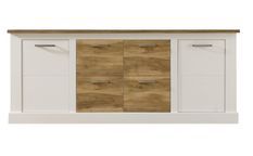 Buffet style maison de campagne pin blanc et noyer satiné Kampa 207 cm