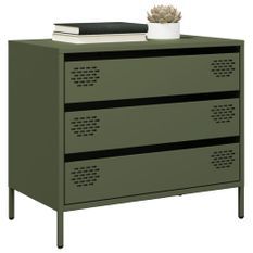 Buffet vert olive 68x39x58,5 cm acier laminé à froid