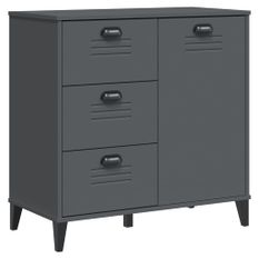 Buffet VIKEN gris anthracite 80x40x80 cm bois massif de pin