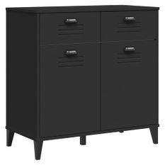 Buffet VIKEN noir 80x40x80 cm bois massif de pin