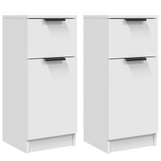 Buffets 2 pcs Blanc 30x30x70 cm Bois d'ingénierie