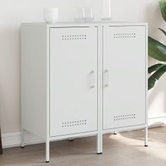 Buffets 2 pcs blanc 36x39x79 cm acier laminé à froid