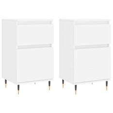 Buffets 2 pcs blanc 40x35x70 cm bois d’ingénierie