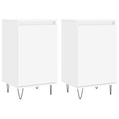 Buffets 2 pcs blanc 40x35x70 cm bois d’ingénierie