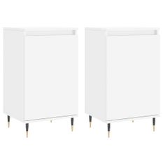 Buffets 2 pcs blanc 40x35x70 cm bois d’ingénierie