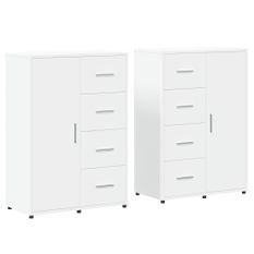 Buffets 2 pcs blanc 60x31x84 cm bois d'ingénierie