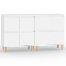 Buffets 2 pcs blanc 60x35x70 cm bois d'ingénierie