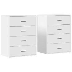 Buffets 2 pcs blanc 60x39x80 cm bois d’ingénierie