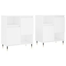 Buffets 2 pcs blanc bois d'ingénierie