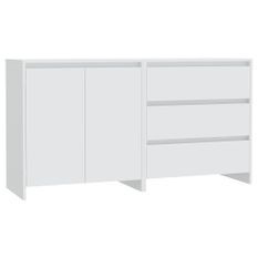 Buffets 2 pcs Blanc Bois d'ingénierie