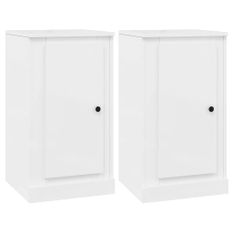 Buffets 2 pcs blanc brillant 37,5x35,5x67,5cm bois d'ingénierie