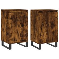 Buffets 2 pcs chêne fumé 40x35x70 cm bois d'ingénierie