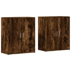 Buffets 2 pcs chêne fumé 60x31x70 cm bois d'ingénierie