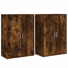 Buffets 2 pcs chêne fumé 60x31x84 cm bois d'ingénierie