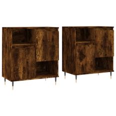 Buffets 2 pcs chêne fumé bois d'ingénierie