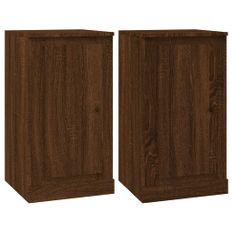 Buffets 2 pcs chêne marron 37,5x35,5x67,5 cm bois d'ingénierie