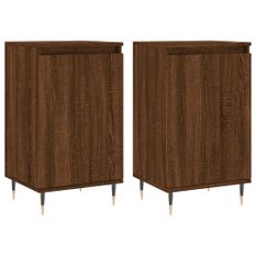 Buffets 2 pcs chêne marron 40x35x70 cm bois d'ingénierie