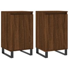 Buffets 2 pcs chêne marron 40x35x70 cm bois d'ingénierie