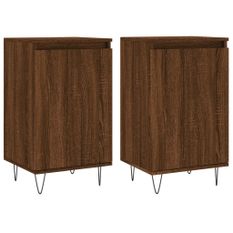 Buffets 2 pcs chêne marron 40x35x70 cm bois d'ingénierie