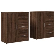 Buffets 2 pcs chêne marron 60x31x70 cm bois d'ingénierie