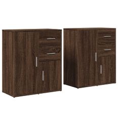 Buffets 2 pcs chêne marron 60x31x70 cm bois d'ingénierie