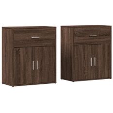 Buffets 2 pcs chêne marron 60x31x70 cm bois d'ingénierie