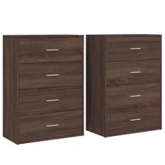 Buffets 2 pcs chêne marron 60x31x84 cm bois d'ingénierie