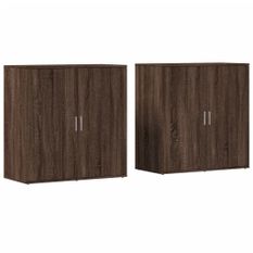 Buffets 2 pcs chêne marron 79x38x80 cm bois d'ingénierie