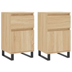 Buffets 2 pcs chêne sonoma 40x35x70 cm bois d'ingénierie