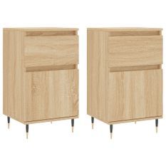 Buffets 2 pcs chêne sonoma 40x35x70 cm bois d'ingénierie