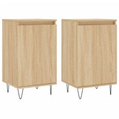 Buffets 2 pcs chêne sonoma 40x35x70 cm bois d'ingénierie