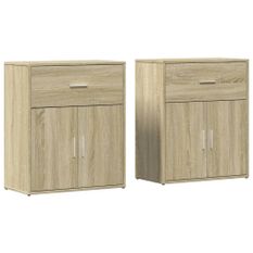 Buffets 2 pcs chêne sonoma 60x31x70 cm bois d'ingénierie