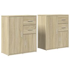 Buffets 2 pcs chêne sonoma 60x31x70 cm bois d'ingénierie