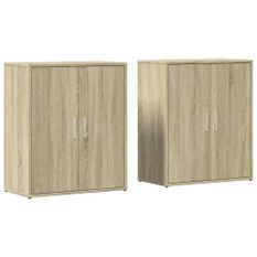 Buffets 2 pcs chêne sonoma 60x31x70 cm bois d'ingénierie