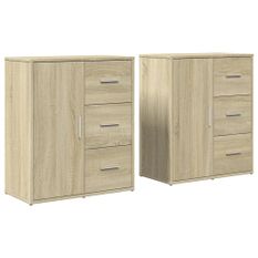 Buffets 2 pcs chêne sonoma 60x31x70 cm bois d'ingénierie