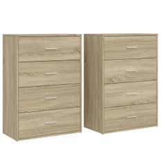 Buffets 2 pcs chêne sonoma 60x31x84 cm bois d'ingénierie