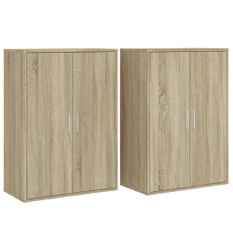 Buffets 2 pcs chêne sonoma 60x31x84 cm bois d'ingénierie