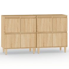 Buffets 2 pcs chêne sonoma 60x35x70 cm bois d'ingénierie