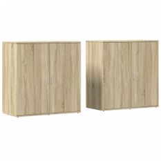 Buffets 2 pcs chêne sonoma 79x38x80 cm bois d'ingénierie