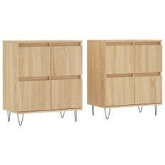 Buffets 2 pcs chêne sonoma bois d'ingénierie